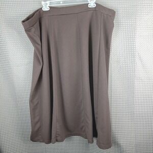 Chelsea Studio Brown A-Line Knit Skirt Womens Plus Size 3X Pull On Comfy Midi
